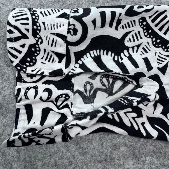 Lauren Ralph Lauren Womens Black & White Floral Print Button Down Blouse Size Pe - Picture 4 of 5